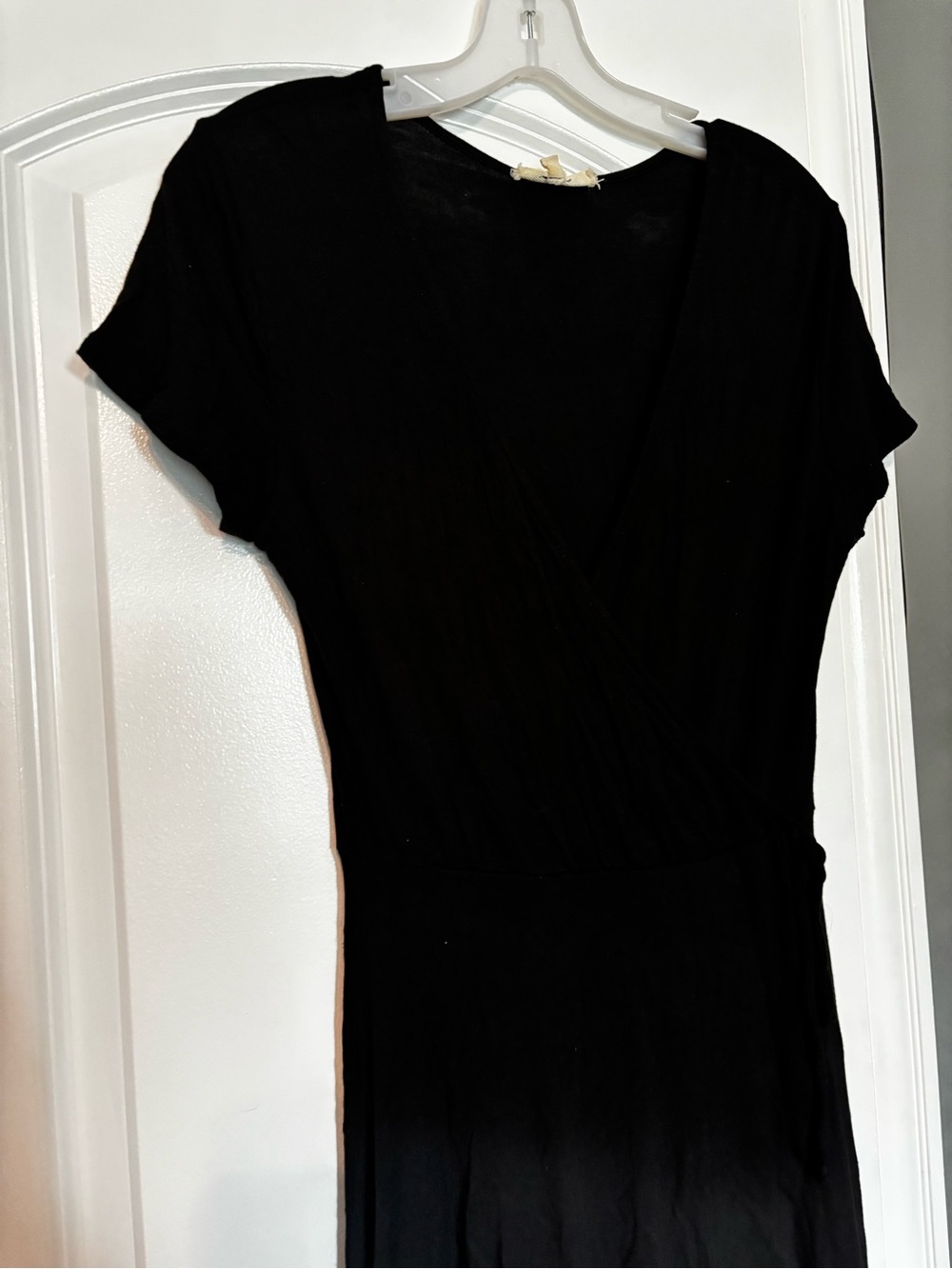 Rolla Coster Black Wrap-Style Short Sleeve Dress Medium